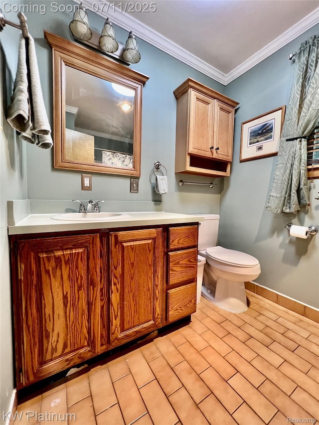 7135 Gardner Line Rd, Lexington, MI 48450 - bathroom with vanity and crown molding