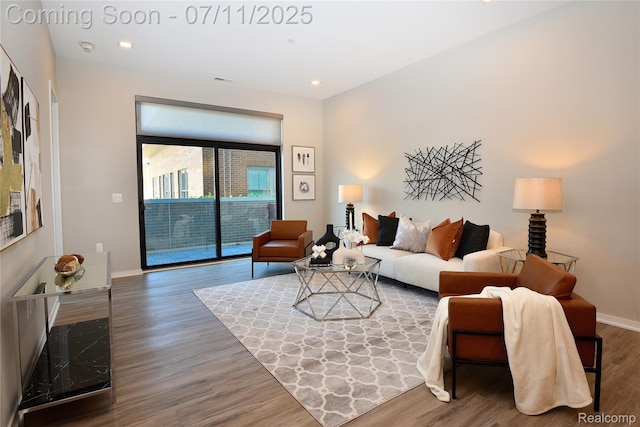 750 Forest Ave Unit 202, Birmingham, MI 48009 - living area featuring wood finished floors and recessed lighting