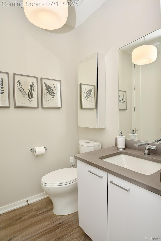 750 Forest Ave Unit 202, Birmingham, MI 48009 - half bath with vanity and wood finished floors