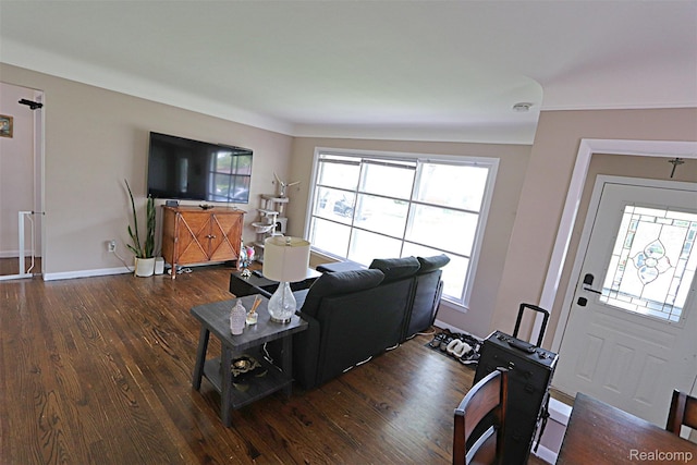 24271 Westhampton St, Oak Park, MI 48237 - living room featuring dark wood-style flooring