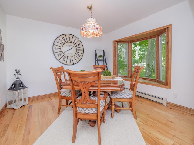 44850 Woodman Dr, Paw Paw, MI 49079 - dining room with baseboard heating and light wood-style floors