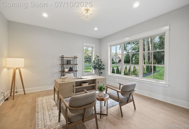 1760 Hamilton Dr, Bloomfield Hills, MI 48302 - office with light wood-type flooring and recessed lighting