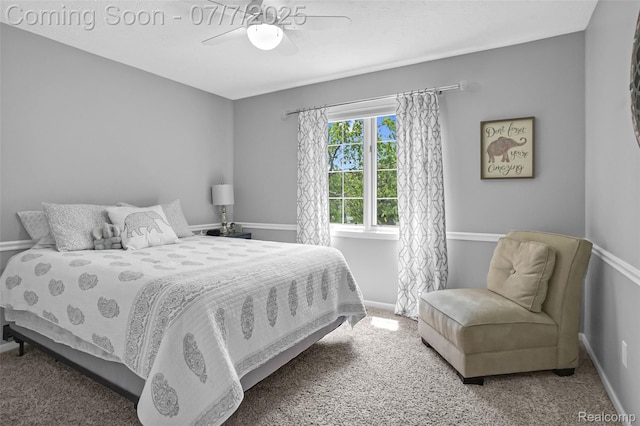 2545 Hartun Dr, Brighton, MI 48114 - carpeted bedroom featuring baseboards and ceiling fan