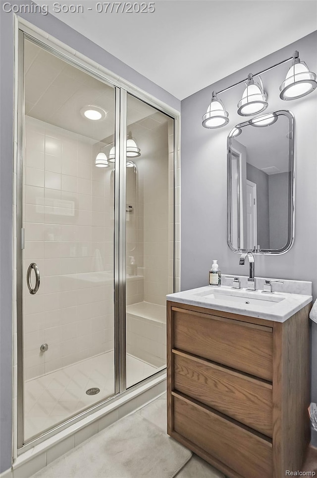 2545 Hartun Dr, Brighton, MI 48114 - full bathroom with a stall shower and vanity