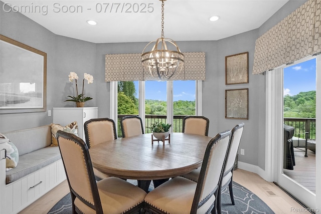 2545 Hartun Dr, Brighton, MI 48114 - dining area with plenty of natural light, a chandelier, and recessed lighting