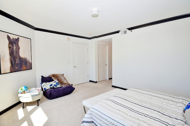 1135 Shelby St Unit 2607, Detroit, MI 48226 - bedroom featuring light carpet and crown molding