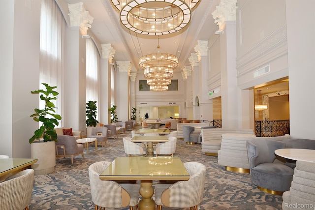 1135 Shelby St Unit 2607, Detroit, MI 48226 - building lobby with a towering ceiling
