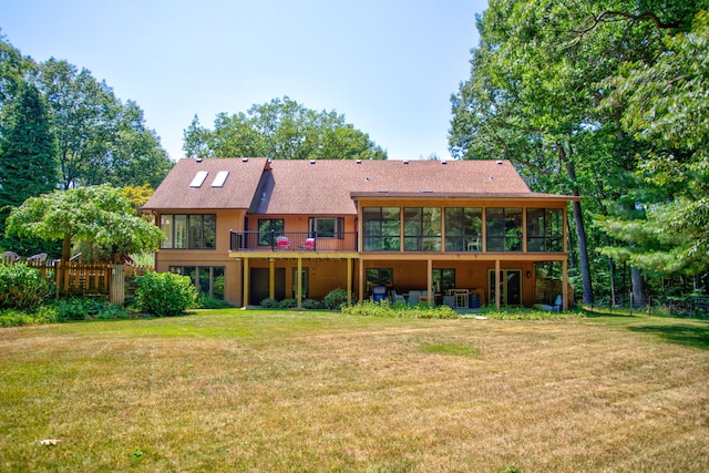 295 N Lakeshore Dr, Holland, MI 49424 - rear view of property with a sunroom and a shingled roof