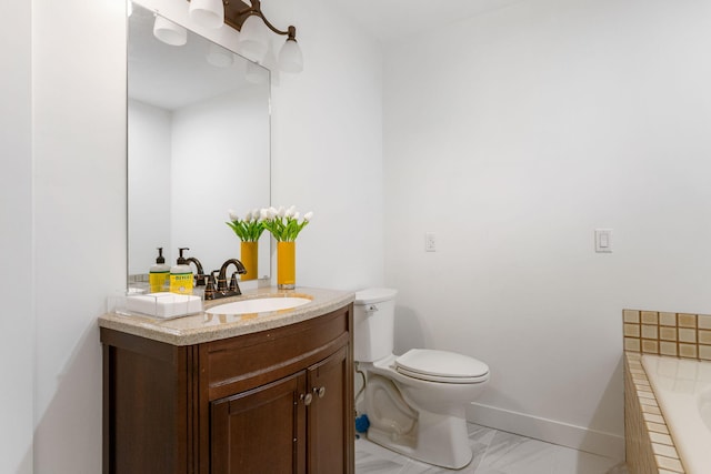 295 N Lakeshore Dr, Holland, MI 49424 - full bathroom with vanity, a tub to relax in, and marble finish floors