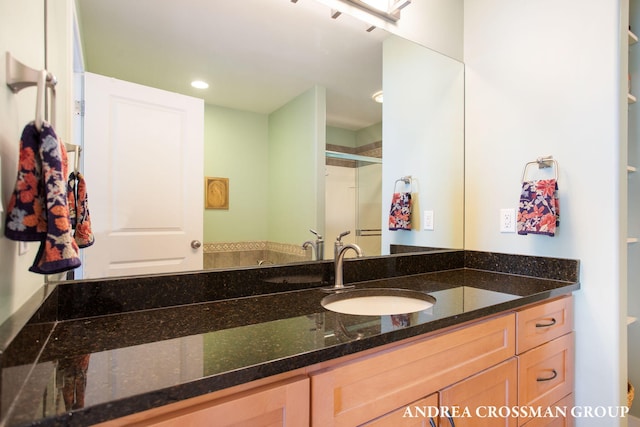 1228 Shore Crest Dr, South Haven, MI 49090 - bathroom featuring vanity and a shower stall