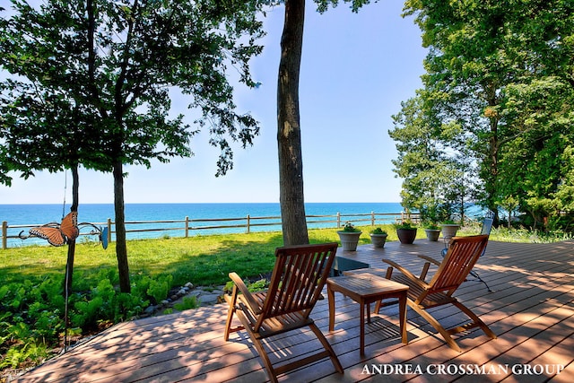 1228 Shore Crest Dr, South Haven, MI 49090 - wooden terrace featuring a water view