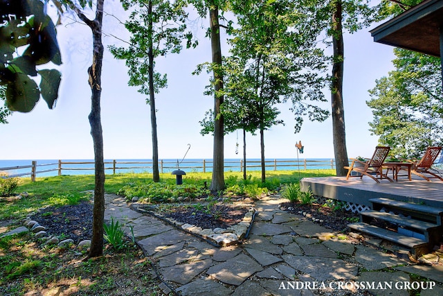1228 Shore Crest Dr, South Haven, MI 49090 - view of patio / terrace with a deck with water view