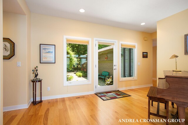 1228 Shore Crest Dr, South Haven, MI 49090 - entryway with light wood-style flooring and recessed lighting