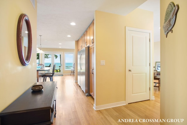 1228 Shore Crest Dr, South Haven, MI 49090 - corridor with light wood-style flooring and recessed lighting