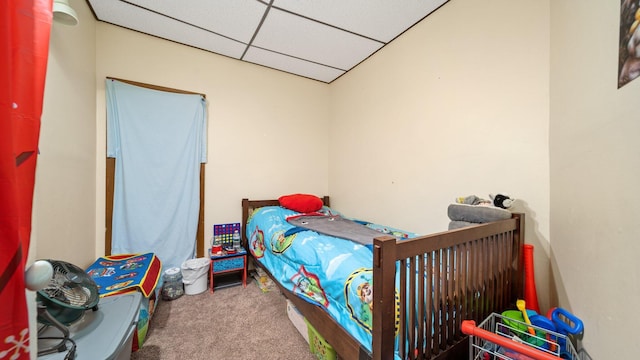 405 5th St, Evart, MI 49631 - bedroom featuring carpet and a paneled ceiling