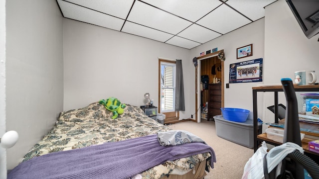405 5th St, Evart, MI 49631 - bedroom with carpet and a paneled ceiling