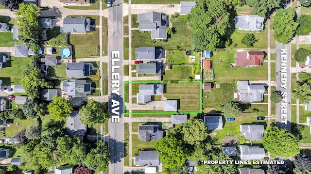 715 Ellery Ave, Jackson, MI 49202 - aerial perspective of suburban area featuring property parcel outlined
