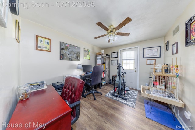 36827 Weideman, Clinton Township, MI 48035 - home office with wood finished floors and ceiling fan