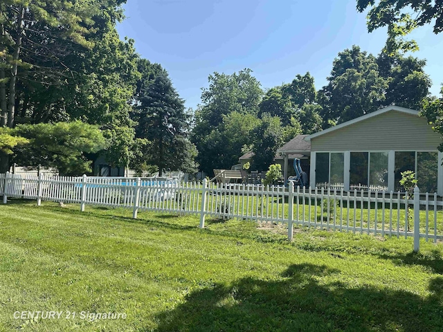 324 Pine St, Clio, MI 48420 - view of yard featuring a sunroom
