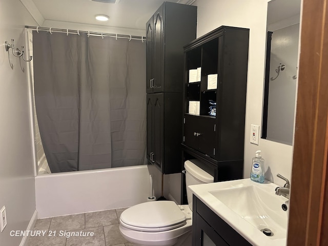 324 Pine St, Clio, MI 48420 - full bath with shower / bath combo with shower curtain, vanity, and tile patterned floors