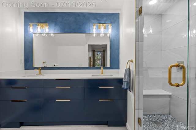 8461 Towne Center Cir N, Warren, MI 48093 - full bath with double vanity and a stall shower