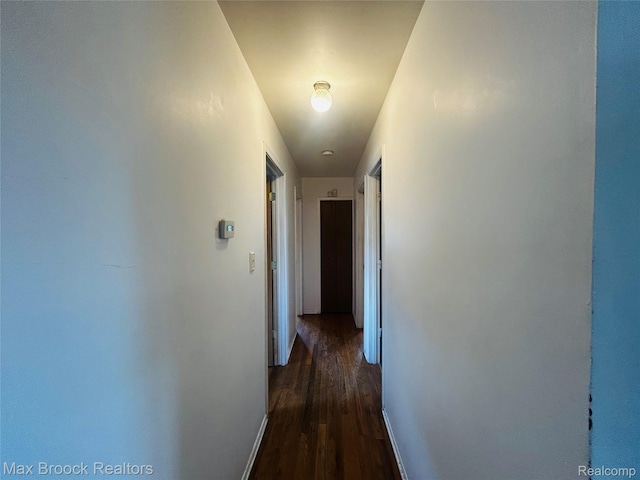 3948 10th St, Ecorse, MI 48229 - hallway with dark wood-style flooring and baseboards