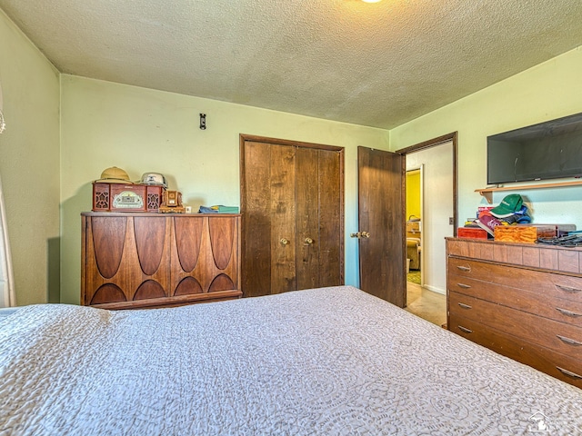 12388 N Suder Rd, La Salle, MI 48145 - bedroom featuring a closet and a textured ceiling