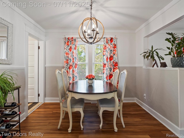 30 Beebe St, Lake Orion, MI 48362 - dining space featuring a chandelier, wood finished floors, and ornamental molding