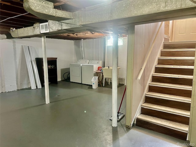 1992 Griffith Ave, Berkley, MI 48072 - unfinished below grade area with stairs and separate washer and dryer