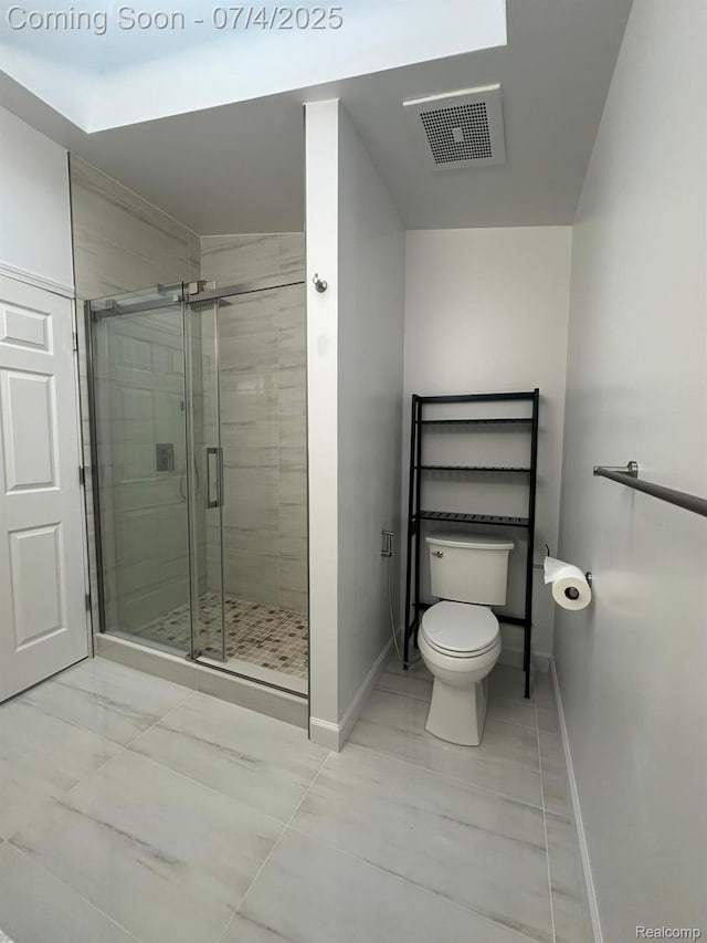 4248 Schaefer Rd, Dearborn, MI 48126 - bathroom with a stall shower and marble look tiles