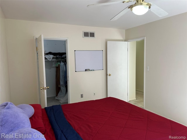 39728 Village Wood Cir, Novi, MI 48375 - bedroom with ceiling fan, a walk in closet, and a closet