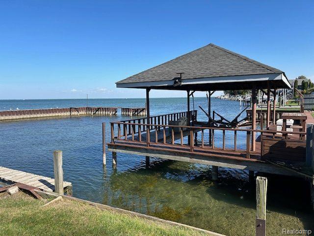 32241 N River Rd, Harrison Township, MI 48045 - dock area with a water view