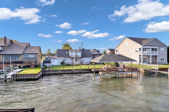 32241 N River Rd, Harrison Township, MI 48045 - dock with a residential view and a water view