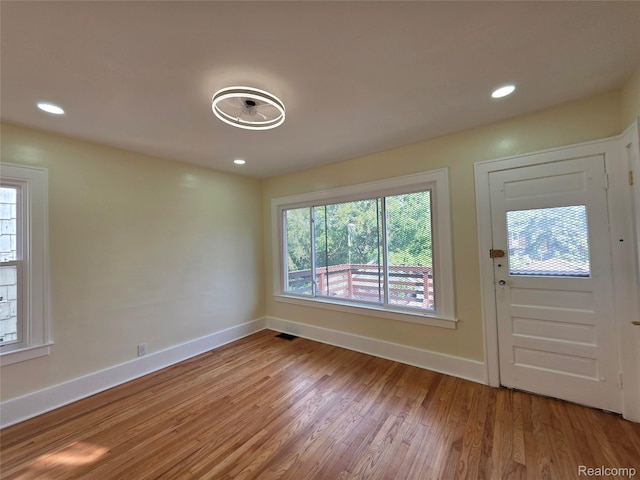 2681 Burlingame St, Detroit, MI 48206 - entryway with light wood-style flooring, plenty of natural light, and recessed lighting