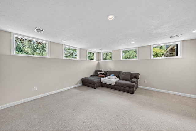 29750 Edwards Way, Niles, MI 49120 - sitting room featuring carpet floors, a textured ceiling, healthy amount of natural light, and recessed lighting