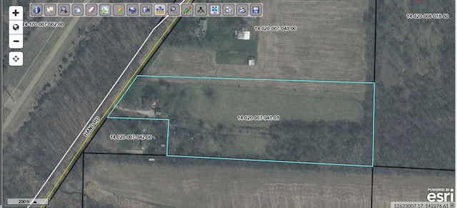 2314 Hand Rd, Niles, MI 49120 - aerial view of property's location with property parcel outlined