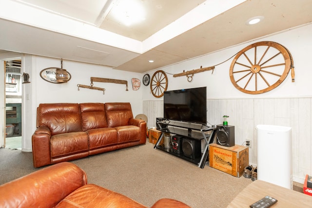 2314 Hand Rd, Niles, MI 49120 - carpeted living room with wainscoting and recessed lighting