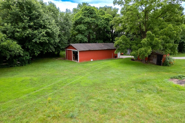 2314 Hand Rd, Niles, MI 49120 - view of grassy yard with a pole building and an outdoor structure