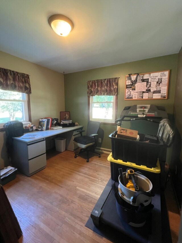 7220 W 64th St, Fremont, MI 49412 - office area featuring plenty of natural light and wood finished floors