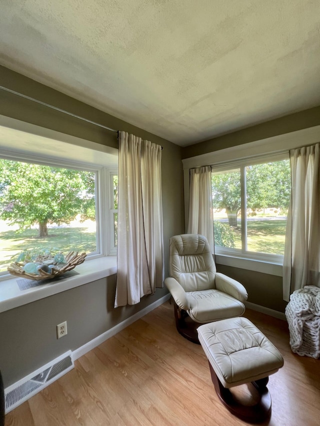 7220 W 64th St, Fremont, MI 49412 - living area with a textured ceiling and wood finished floors