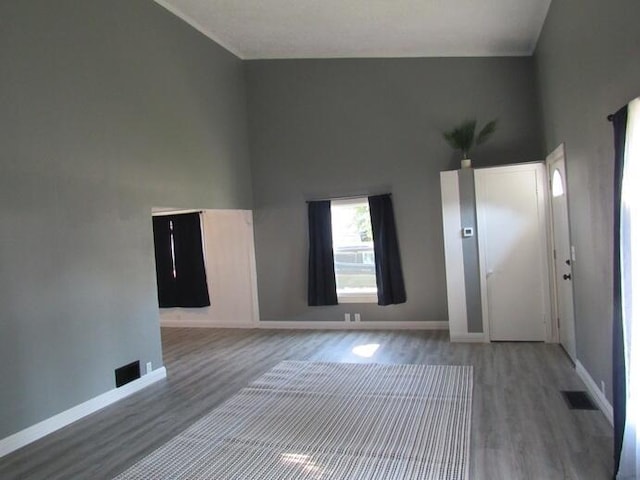 168 Fremont St, Bronson, MI 49028 - spare room with wood finished floors and a towering ceiling