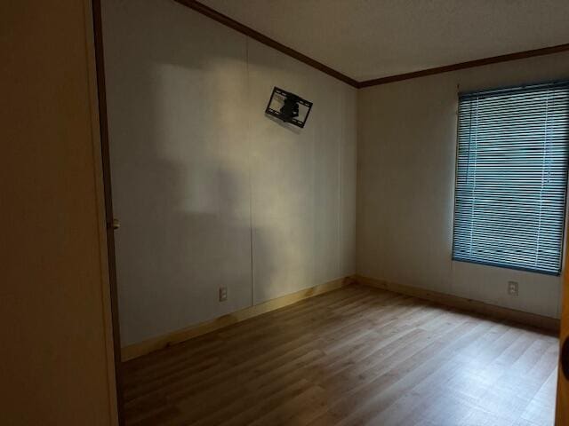 1422 E Monroe St, White Cloud, MI 49349 - empty room with crown molding and wood finished floors