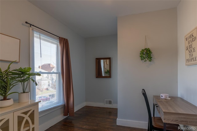 2547 Sheridan St, Detroit, MI 48214 - office featuring dark wood-type flooring and healthy amount of natural light