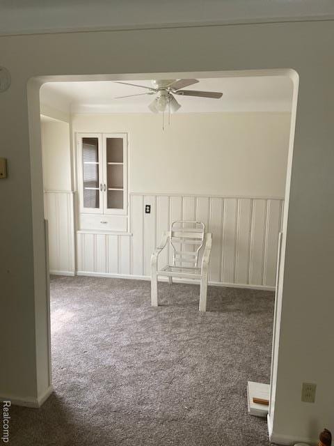 8645 Minock St, Detroit, MI 48228 - spare room with carpet floors and a ceiling fan