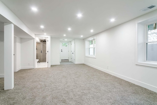 4046 Hillside Trl, New Buffalo, MI 49117 - basement with recessed lighting and carpet floors