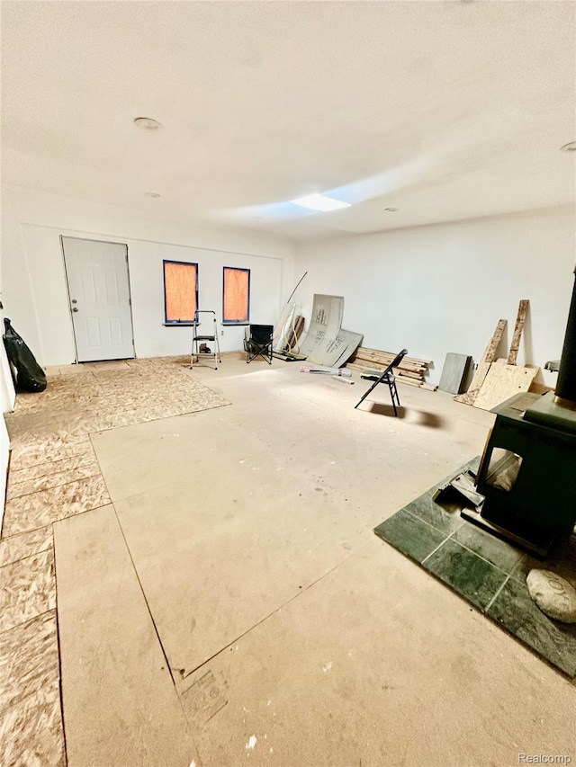 26735 Annapolis St, Dearborn Heights, MI 48125 - interior space with a wood stove