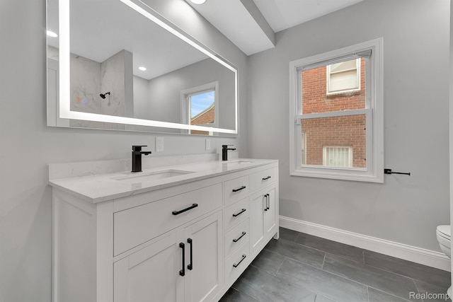 5291 Devonshire Rd, Detroit, MI 48224 - bathroom with double vanity and a shower