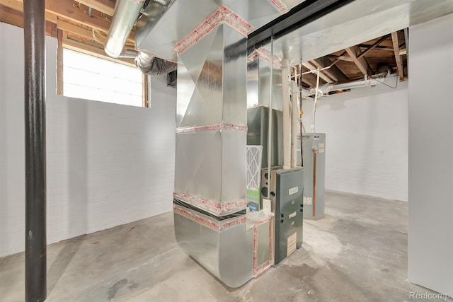 5291 Devonshire Rd, Detroit, MI 48224 - utility room featuring water heater and heating unit
