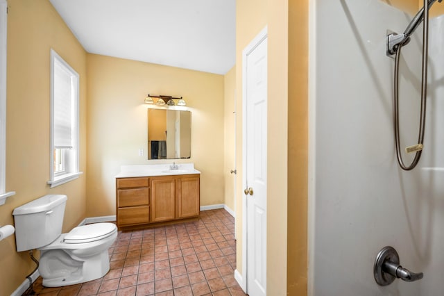 920 Wisconsin Ave, Saint Joseph, MI 49085 - full bathroom with vanity, a shower, and tile patterned flooring