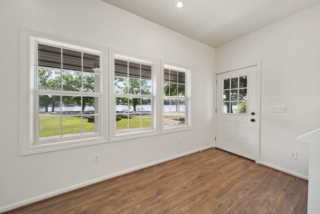 210 W Grove Ave, Michigan Center, MI 49254 - entryway with baseboards and dark wood finished floors